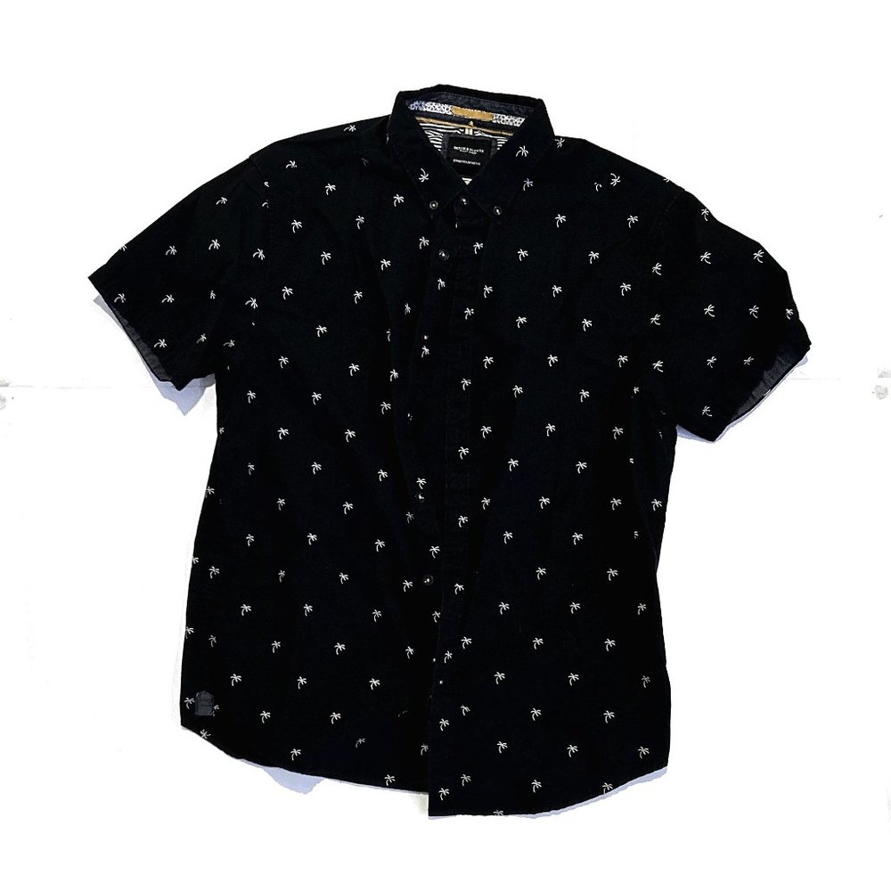 Palm Tree Short Sleeve Button Down Shirt